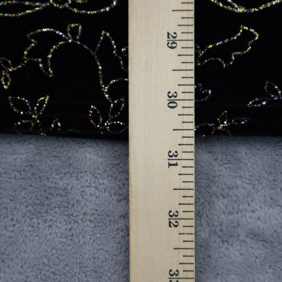 JBS Shirt Womens XL Black Long Sleeve VNeck Floral Shoulder Pads Button Blouse - Picture 6 of 16